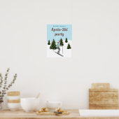 スキーガールのウィンターゲレンデ アプレ・スキー パーティー歓迎 ポスター (キッチン)