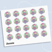 スキーガール クラシック ラウンド ステッカー