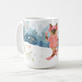 スキーキャットはピンクのバチェロレッテパーティーでスキーをしています コーヒーマグカップ (正面左)