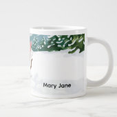 スキーキャットはピンクのバチェロレッテパーティーでスキーをしています ジャンボコーヒーマグカップ (右)