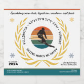 スキーキリントン，バーモント – マンスキーヤー，ブラック文字 スパークリングワインラベル (シングルラベル)