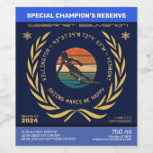 スキーキリントン，バーモント – レディースキーヤー，イエロー文字 ワインラベル (シングルラベル)