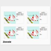 スキークリスマススキーホリデーギフトラベル 長方形シール (シート)