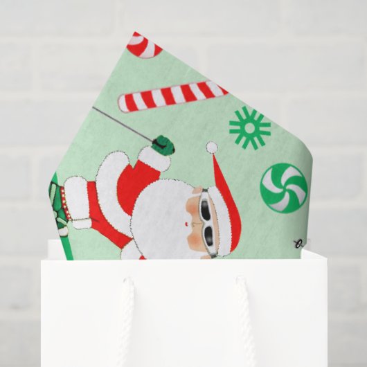 スキークリスマスホリデー 薄葉紙 (ギフトバッグ)