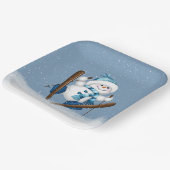 スキークリスマス雪だるま ペーパープレート (傾斜あり)