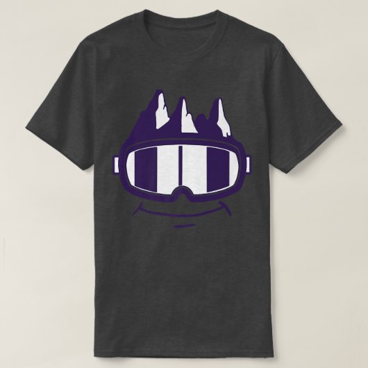 スキーグラス山ウィンタースポーツ雪 Tシャツ (デザイン正面)