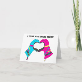 スキーグローブスキーをテーマにしたバレンタインデー カード