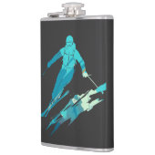 スキーゲームスポーツチャレンジイラストレーションシルエット フラスク (左)