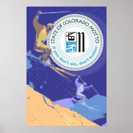 スキーコロラドおもしろい州モットー ポスター