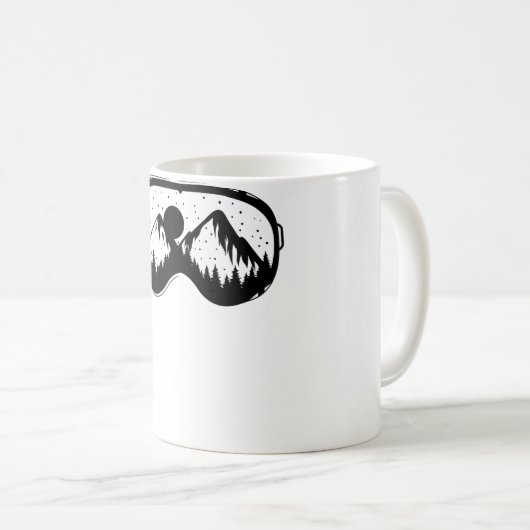 スキーコーチのスキースキースキーのスノーボードウィンタースポーツグラ コーヒーマグカップ (正面右)