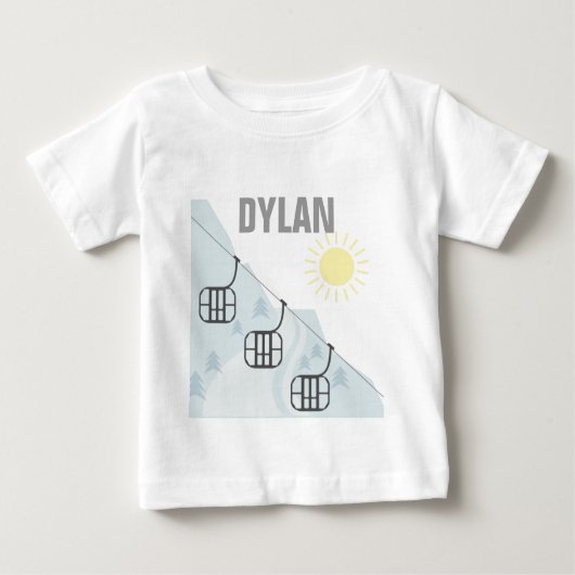 スキーゴンドラPersonnalised ベビーTシャツ (正面)