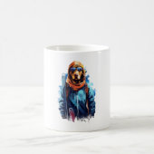 スキーゴーグルをしたスキー犬 5 コーヒーマグカップ (中央)