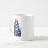 スキーゴーグルをしたスキー犬 5 コーヒーマグカップ (正面左)