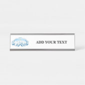 スキーゴーグルイラストレーション パーソナライズされた デスクネームプレート (正面)