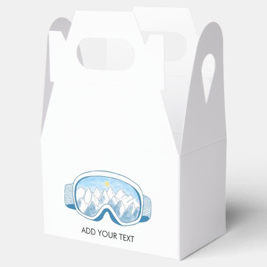 スキーゴーグルイラストレーション パーソナライズされた フェイバーボックス (オープン)