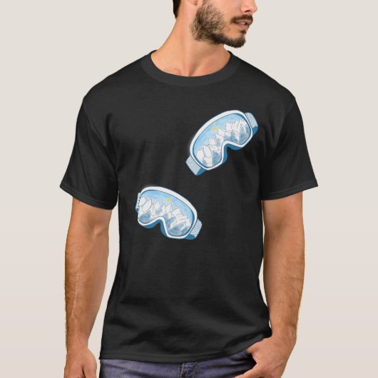 スキーゴーグルイラストレーション Tシャツ (正面)