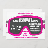 スキーゴーグルスキーをテーマにしたバチェロレッテ 招待状 (正面/裏面)