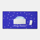 スキーゴーグルスノーフレークダンスカスタマイズバケーション デスクマット (キーボード&マウス)