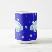 スキーゴーグルスノーフレークダンス コーヒーマグカップ (中央)