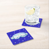 スキーゴーグルスノーフレークダンス スクエアペーパーコースター (インサイチュ)