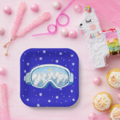 スキーゴーグルスノーフレークダンス ペーパープレート (パーティー)