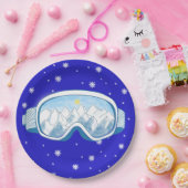 スキーゴーグルスノーフレークダンス ペーパープレート (パーティー)