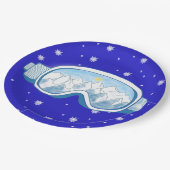 スキーゴーグルスノーフレークダンス ペーパープレート (アングル)