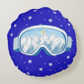 スキーゴーグルスノーフレークダンス ラウンドクッション (裏面)
