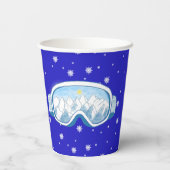 スキーゴーグルスノーフレークダンス 紙コップ (裏面)