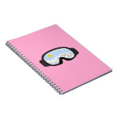 スキーゴーグルマウンテンビューイラストレーションピンク ノートブック (右側)