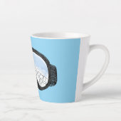 スキーゴーグルマウンテンビューイラストレーションライトブルー カフェラテマグ (右)