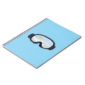 スキーゴーグルマウンテンビューイラストレーションライトブルー ノートブック (左側)