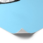 スキーゴーグルマウンテンビューイラストレーションライトブルー ポスター (角)