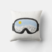 スキーゴーグルマウンテンビューイラストレーション クッション (裏面)