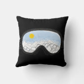 スキーゴーグルマウンテンビューイラストレーション クッション (裏面)