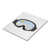 スキーゴーグルマウンテンビューイラストレーション タイル (側面)