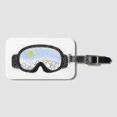 スキーゴーグルマウンテンビューイラストレーション ラゲッジタグ (正面横)