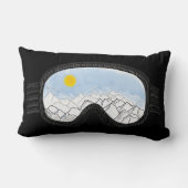 スキーゴーグルマウンテンビューイラストレーション ランバークッション (裏面)