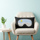 スキーゴーグルマウンテンビューイラストレーション ランバークッション (椅子)