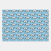 スキーゴーグルマウンテンビュースノーフレークイラストレーション ラッピングペーパーシート (正面3)