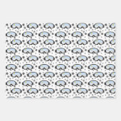 スキーゴーグルマウンテンビュースノーフレークイラストレーション ラッピングペーパーシート (正面2)