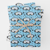 スキーゴーグルマウンテンビュースノーフレークイラストレーション ラッピングペーパーシート (インサイチュ)