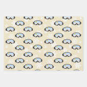 スキーゴーグルマウンテンビュースノーフレークオフホワイト ラッピングペーパーシート (正面3)