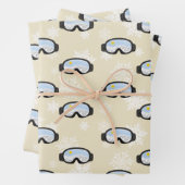 スキーゴーグルマウンテンビュースノーフレークオフホワイト ラッピングペーパーシート (インサイチュ)