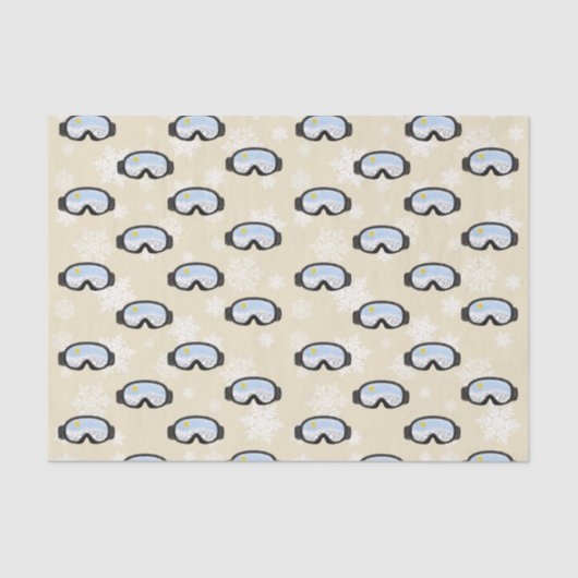 スキーゴーグルマウンテンビュースノーフレークオフホワイト 薄葉紙 (正面)