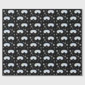 スキーゴーグルマウンテンビュースノーフレークスブラック ラッピングペーパー (フラット)