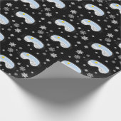 スキーゴーグルマウンテンビュースノーフレークスブラック ラッピングペーパー (角)