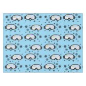 スキーゴーグルマウンテンビュースノーフレークスブルー テーブルクロス (正面(横))