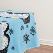 スキーゴーグルマウンテンビュースノーフレークスブルー テーブルクロス (インサイチュ)