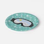 スキーゴーグルマウンテンビュースノーフレークスブルー ペーパープレート (アングル)